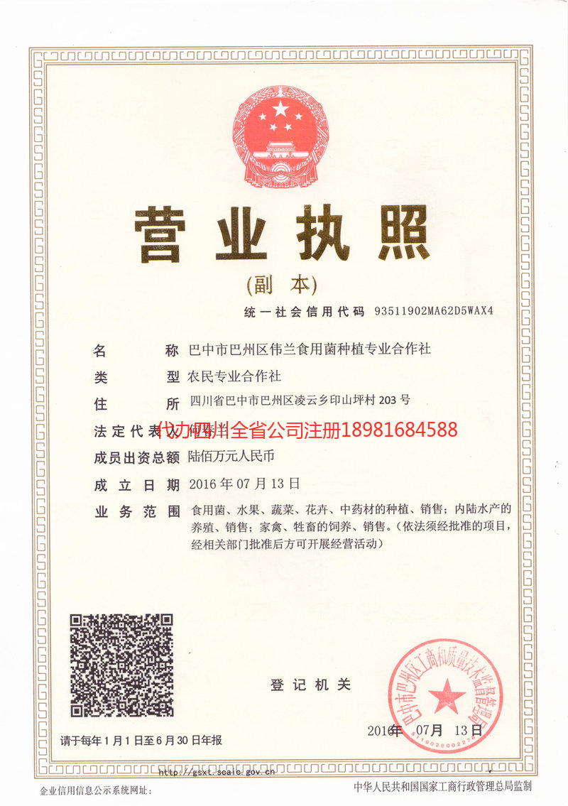 剑川剑川伟兰食用菌种植专业合作社